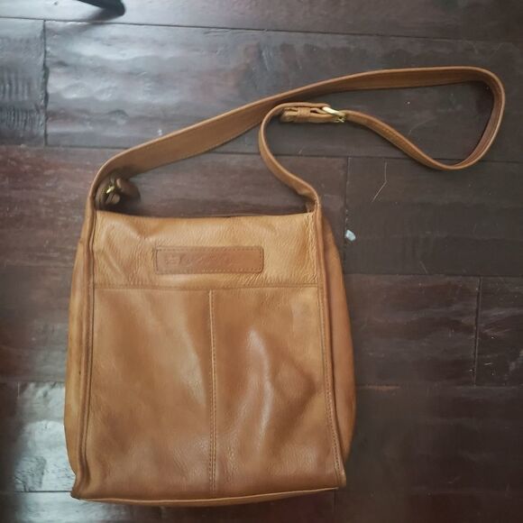 Fossil.Brown Pebbled Leather Crossbody Bag Purse - Picture 2 of 4